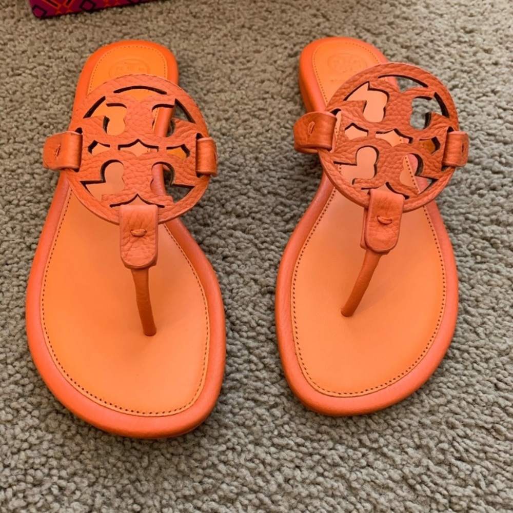 NEW 8 Tory Burch Miller Tumbled Leather Poppy Red - Picture 7 of 12